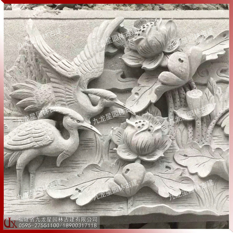 石雕鳥浮雕圖片
